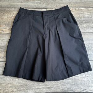 Lululemon Long Story Short Black Pleated Shorts Bermuda Reflective Sz 4